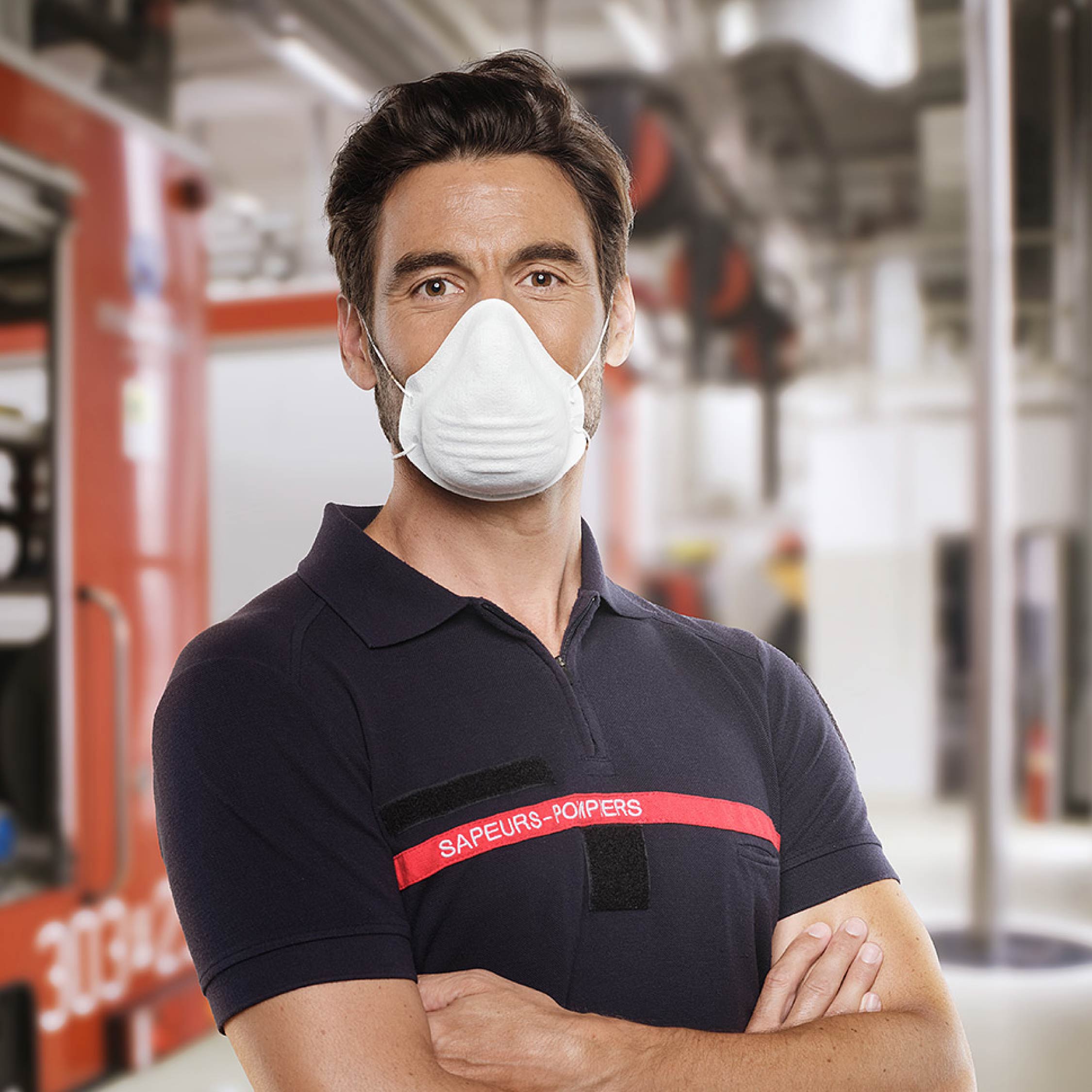 image promotionnelle d'un masque utilisé par un pompier
